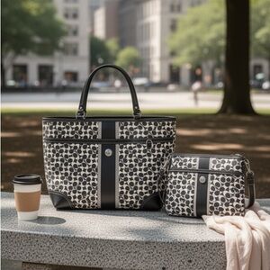 Coach Heritage Chelsea Signature Striped tote & Crossbody